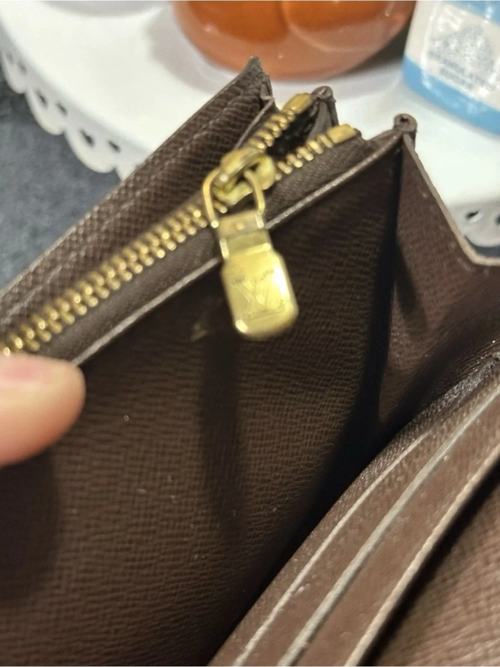 Louis Vuitton Brown Damier Ebene Sarah wallet
